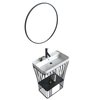 Innoci-Usa San Nicolas 30 in. W Freestanding Stainless Steel Vanity Set in Black with Sink and Mirror 98300185